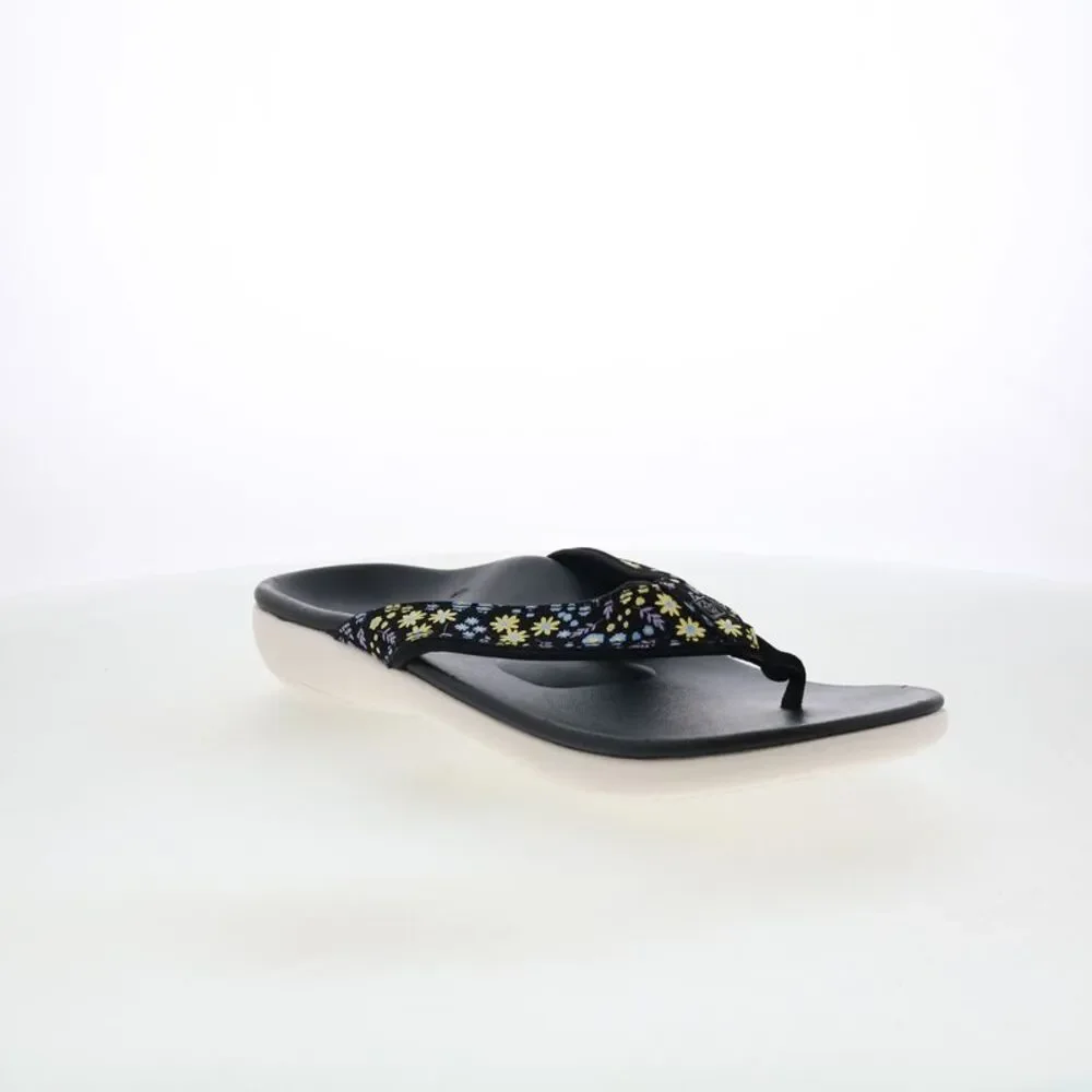 Spenco Womens Yumi Dainty Floral Black Shoes (NWT) - Picture 2 of 7